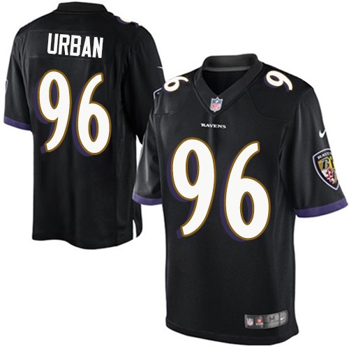 Men's Limited Brent Urban Nike Jersey Black Alternate - #96 NFL Baltimore Ravens